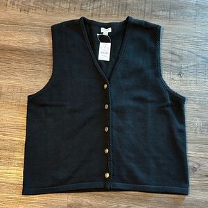 NWT J Crew black sweater knit vest XL